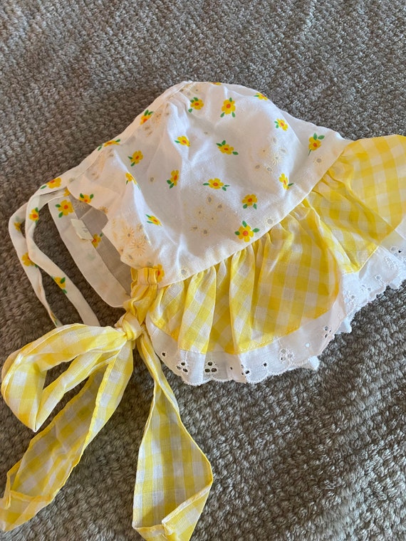 Toddler Girls Yellow Floral Bonnet