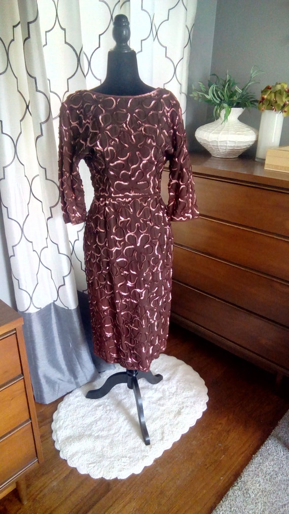 1940s Parnes Feinstein sequin dress