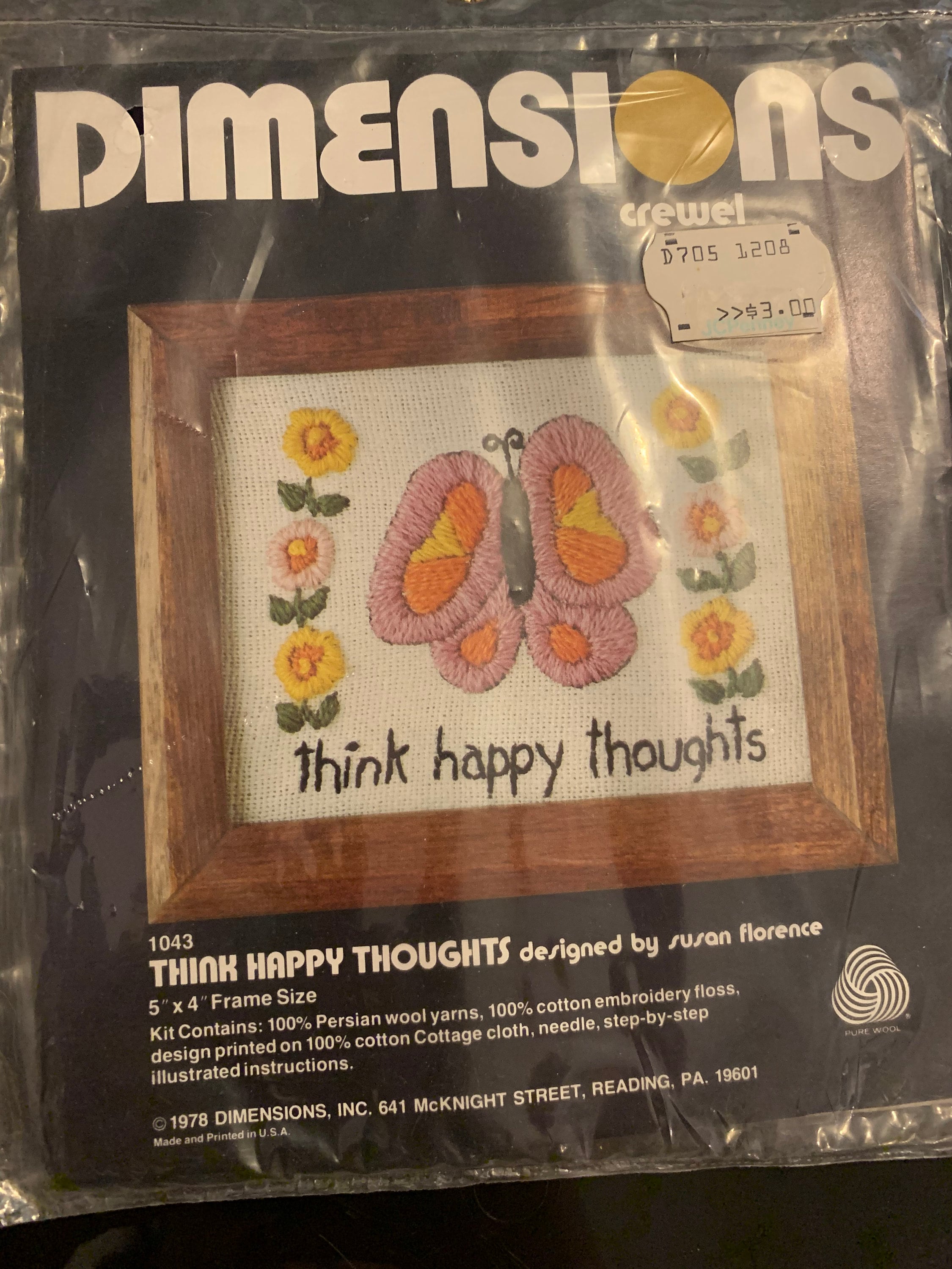 1978 Dimensions Crewel Embroidery Kit Etsy