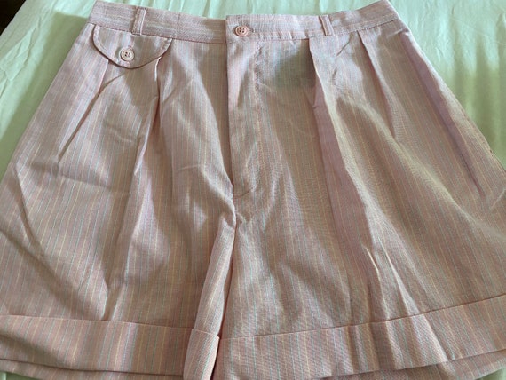 Hunt Club 1990s Pink Pinstripe Shorts - image 1