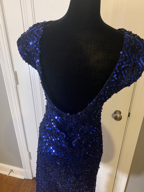 AJ And Friends 1980s Blue Sequins Mini Dress - image 5