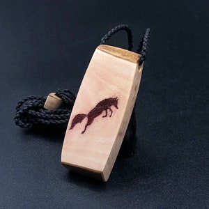 Carved Fox Pendant, Fox Necklace, Wood Fox Pendant, Fox Jewelry, Hand Carved Wood Pendant, Wooden Necklace, Birthday Gift, Best Friend Gift