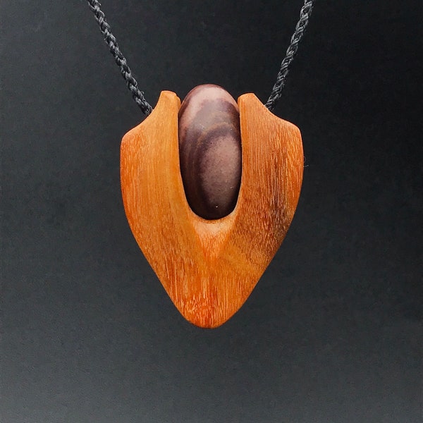 Shiva Lingam, Reclaimed Wood Carving, Shiva Lingam Necklace, Carved Wood Pendant, Natural Jewelry, Pendant for Men