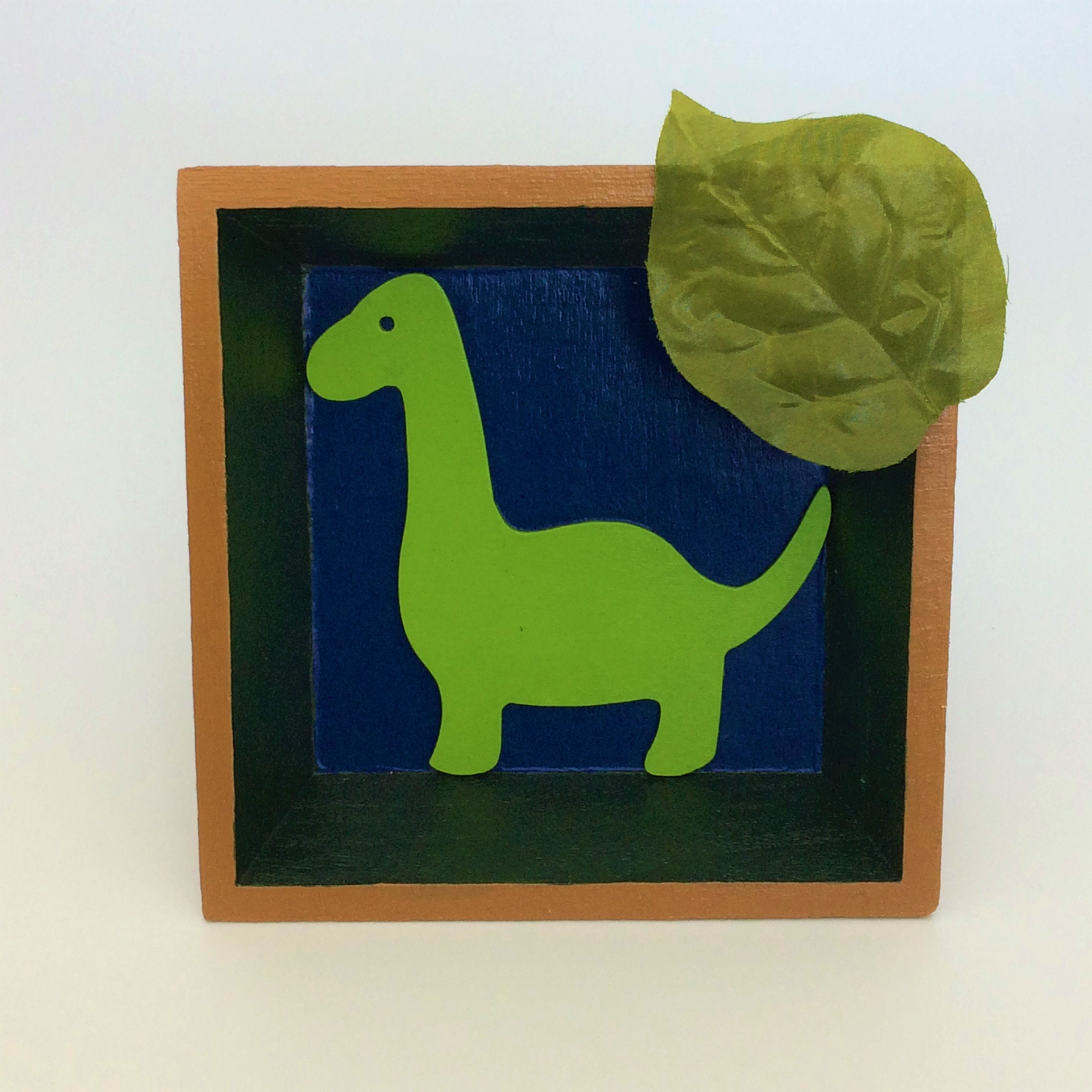 Caja de la sombra del dinosaurio bandeja de madera arte de | Etsy