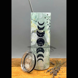 Moon Phase Tumbler, Witchy Gifts, Mystical