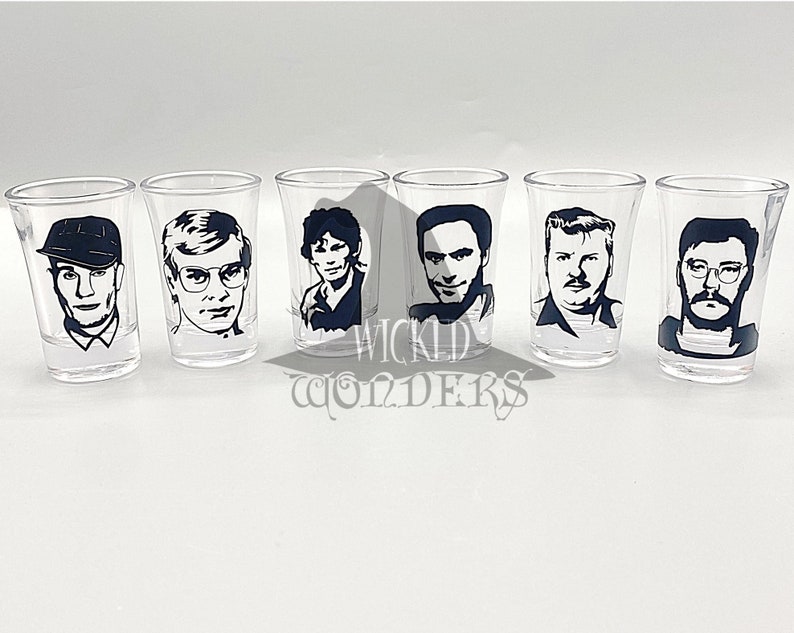Serial Killer Shot Glasses, Horror Shot Glasses Etsy