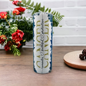 Zodiac Tumbler, 20oz Stainless Steel Astrology Cup, Horoscope Insulated Tumbler with Lid & Straws, Celestial Star Sign Gift
