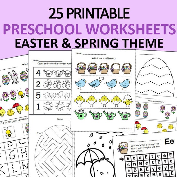 Easter and Spring Preschool Worksheets Printable - Spring Preschool Activities, preschool Easter, worksheet Easter and Spring