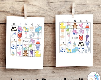 Baby Bingo Cards: Printable bingo set, 50 cards, party idea, baby shower game, baby sprinkle activity, gender neutral baby shower bingo