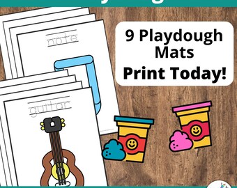 Music Playdough Mats for Preschoolers and Kids, Musical Activities for Kindergarteners and Toddlers
