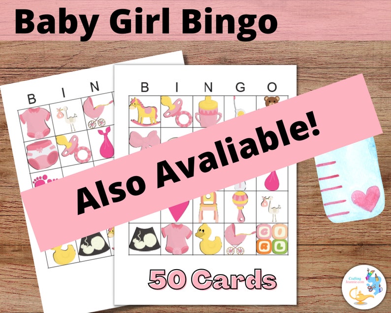 Baby Bingo Karten: Druckbares Bingo-Set, 50 Karten, Party-Idee, Baby-Dusche-Spiel, Baby-Sprenkel-Aktivität, geschlechtsneutrales Baby-Dusche-Bingo Bild 3