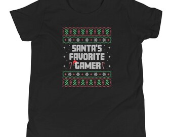 Santa's Favorite Gamer shirt, Funny Xmas Gaming Gift, Christmas Santa Tee, Boy Tee, Girl Tee, Christmas Tee shirt, Santa's favorite tee