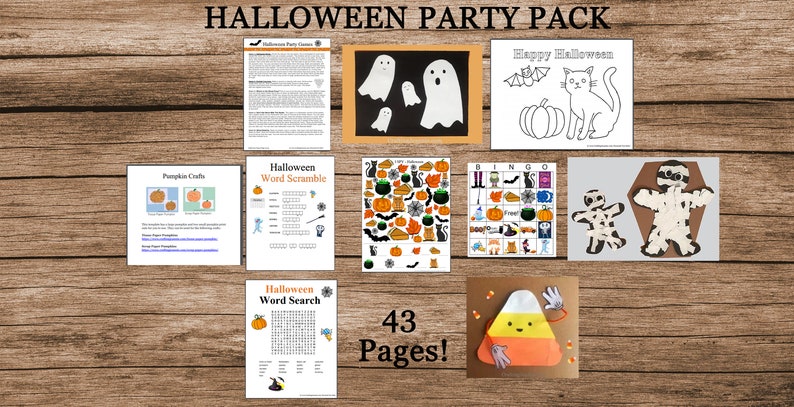Halloween Party Pack, Halloween Games, Halloween Printables, Coloring Page, Halloween Bingo, Wordsearch, Halloween Crafts, I Spy, DIGITAL