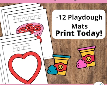 Valentine's Day Playdough Mat, Day of Love Activities, St. Valentine Preschool Activities, Toddler Playdough Activities, February Crafts