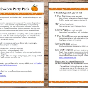 Halloween Party Pack, Halloween Games, Halloween Printables, Coloring Page, Halloween Bingo, Wordsearch, Halloween Crafts, I Spy, DIGITAL image 3