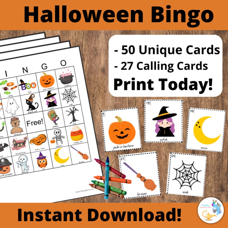 HALLOWEEN BINGO, Printable Bingo, Halloween Party, Halloween Game, 30 Bingo Cards image 1