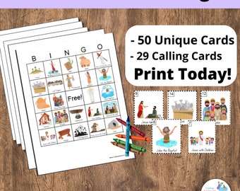 New Testament Bingo 50 Cards, CCD Game, Bible Bingo Cards DIY Printable Game. Sunday School Game, Bingo Printable Game, Jesus- PDF Bingo