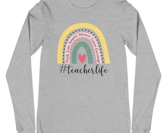 Teacher Life Shirts, Teacher Rainbow Shirts, Inspirational Teacher Shirt, Teacher Leopard Shirt, Gift for Teachers, Cute Teacher Shirts