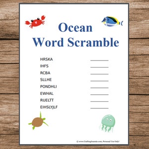 Ocean Activity Pack Party Games, Ocean Printables, Ocean Coloring Page, Ocean Bingo, Wordsearch, Ocean Crafts, I Spy, Worksheets DIGITAL image 4