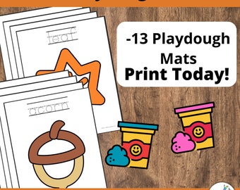 Fall Playdough Mats for Kids, Halloween Activities for Toddlers, Autumn Crafts for Preschoolers, Printable, Instant Download