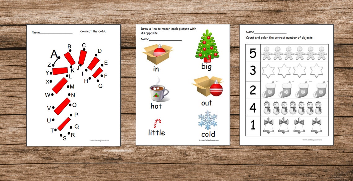 Christmas Preschool Worksheets Printable Christmas Preschool - Etsy
