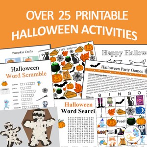 Halloween Party Pack, Halloween Games, Halloween Printables, Coloring Page, Halloween Bingo, Wordsearch, Halloween Crafts, I Spy, DIGITAL