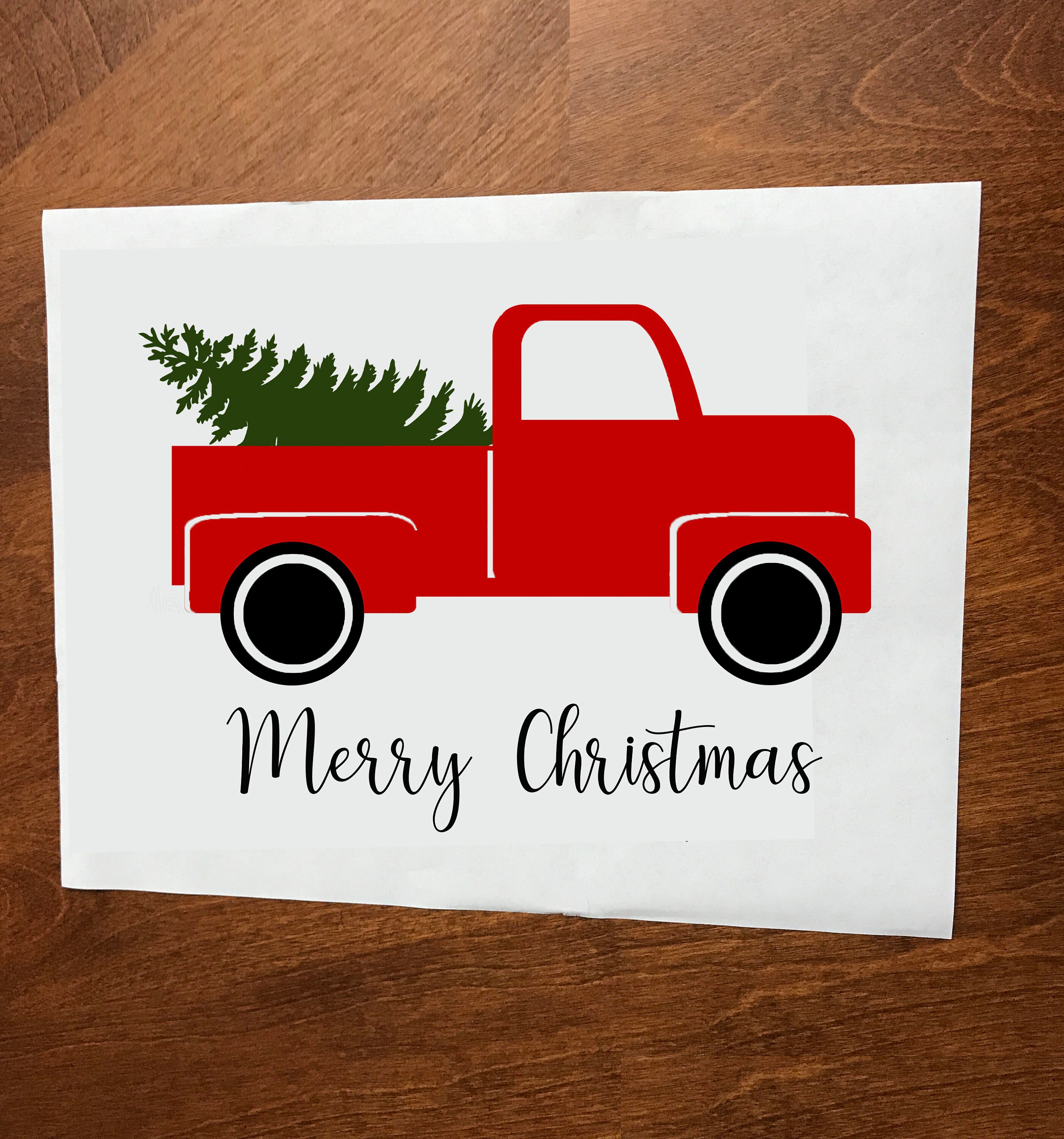 Merry Christmas Truck PDF, JPG, PNG Wall Art Printable Christmas ...