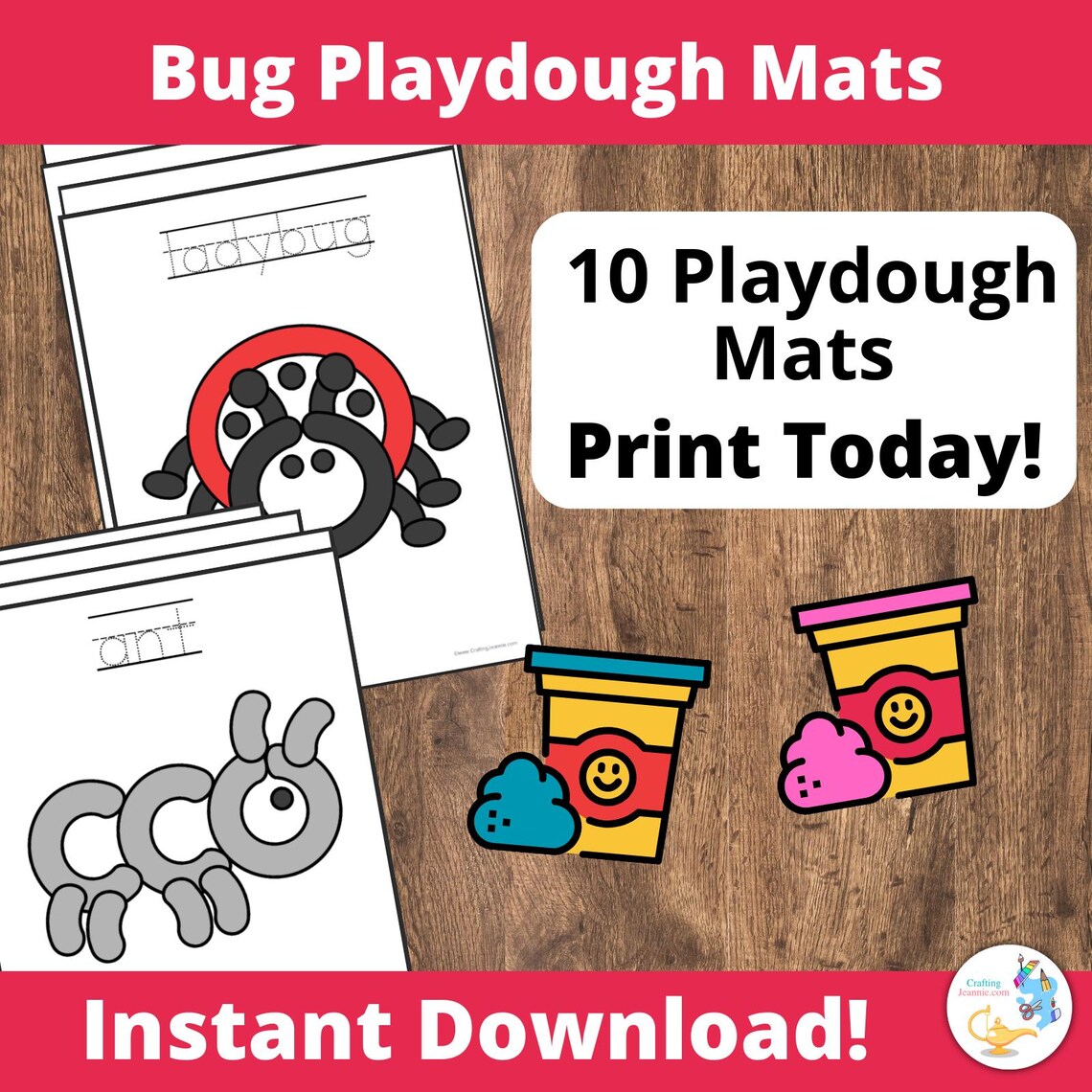 Bug-themed Playdough Mats for Preschoolers, Bug Activity for Toddlers ...