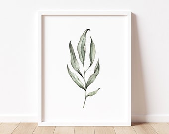 Willow Tree Print, Willow Tree Leaves Art Print, Simple Nature Art Print, Botanical Wall Art