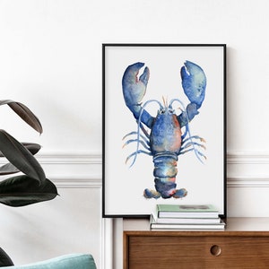 Beach House Decor, Watercolor Lobster Art Print, Ocean Wall Art image 6