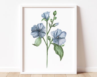 Hibiskus Wandkunst, Hibiskus Aquarell Kunstdruck, Hibiskus Druck, botanische Wandkunst
