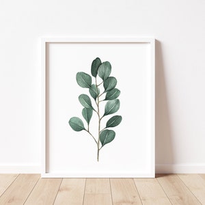 Eucalyptus Wall Art, Watercolor Eucalyptus Art Print, Simple Nature Art Print, Botanical Wall Art