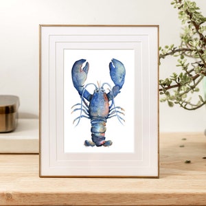 Beach House Decor, Watercolor Lobster Art Print, Ocean Wall Art image 5