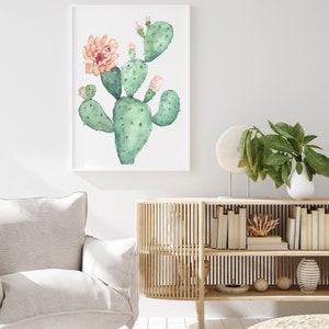 Cactus Print, Desert Art, Desert Wall Art, Desert Print, Cactus Painting, Prickly Pear Cactus Print image 6