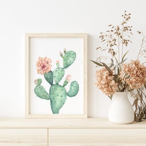 Cactus Print, Desert Art, Desert Wall Art, Desert Print, Cactus Painting, Prickly Pear Cactus Print image 8