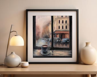 Moody Cafè Print - Coffee Wall Art - Kitchen Home Decor