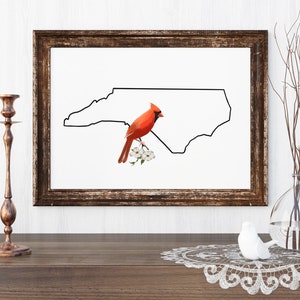 North Carolina State Art Print, Minimalist Watercolor Print, Aesthetic Home Decor