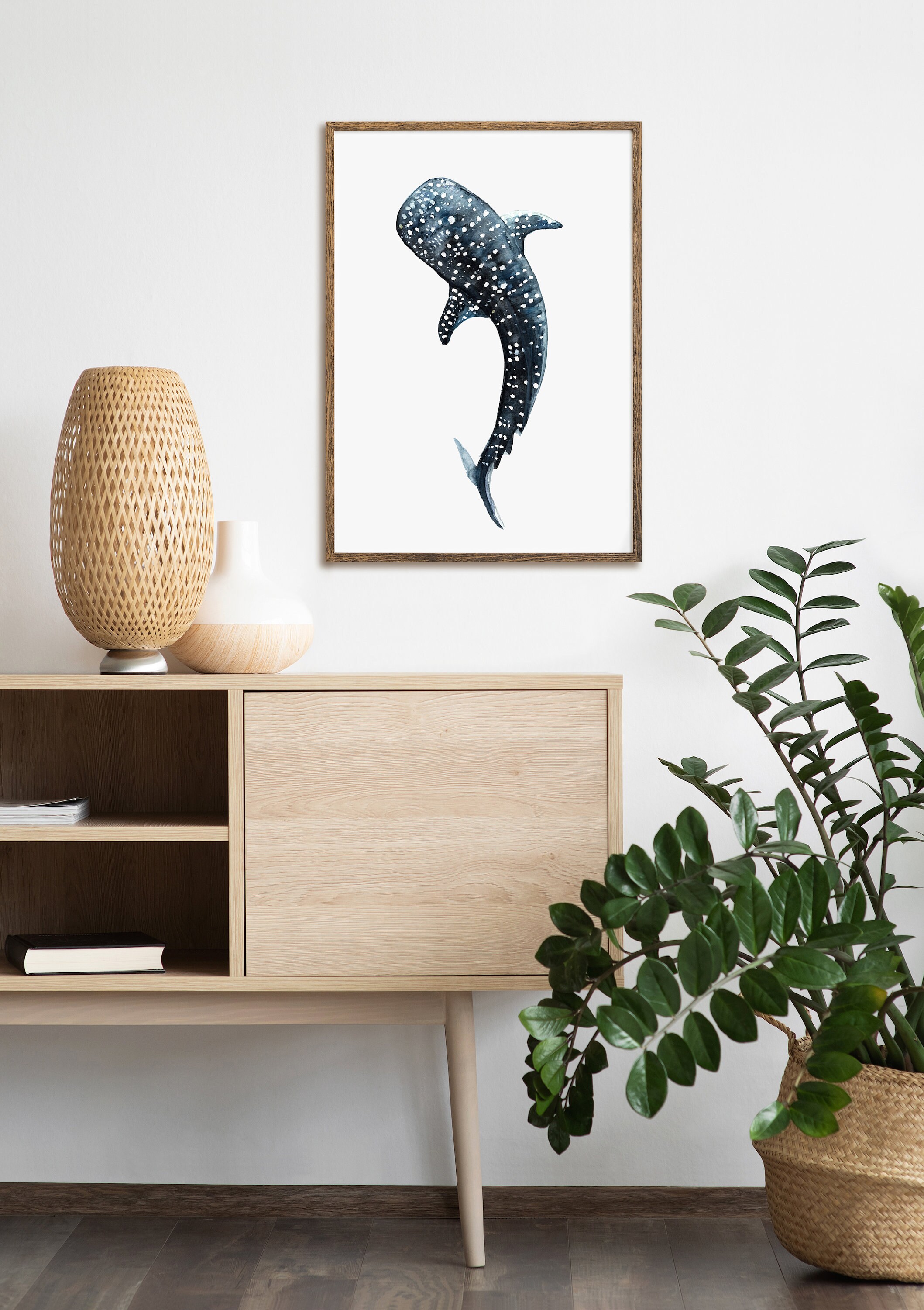 Beach House Decor, Watercolor Whale Shark Art Print, Shark Decor - Etsy