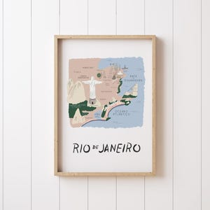 Rio de Janeiro Map Print - City Wall Art - Unique Home Decor Gift