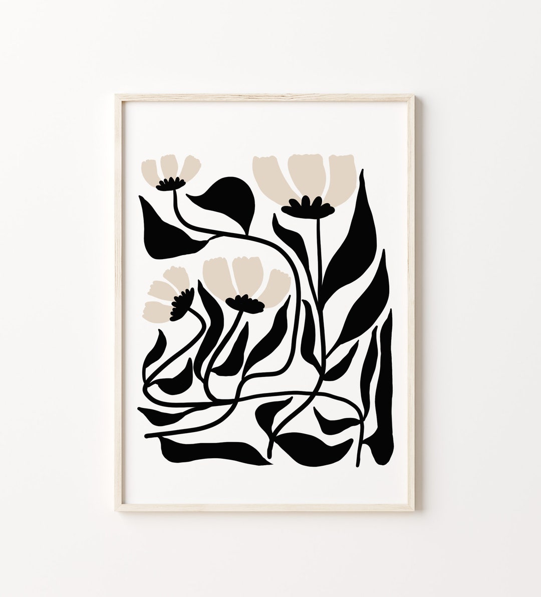 Abstract Floral Art Print - Minimalist Botanical Wall Art - Modern Home ...