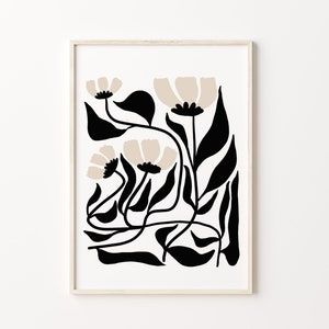 Abstract Floral Art Print - Minimalist Botanical Wall Art - Modern Home Decor