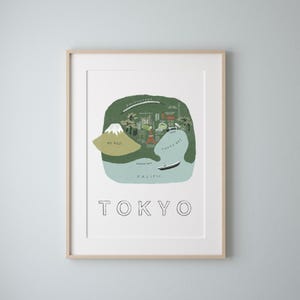 Kaart print Tokio - kunst aan de muur stad - Uniek woondecoratiecadeau