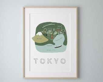 Tokyo Map Print - City Wall Art - Unique Home Decor Gift