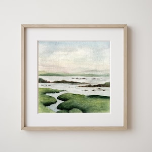 Cape Cod Landscape Print | Beach House Wall Art | Coastal Watercolor | Cape Cod Bay Giclée | Nautical Seascape Decor