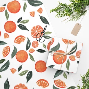 Citrus Wrapping Paper, Oranges Wrapping Paper, Wrapping Paper with Oranges, Citrus Gift Wrapping