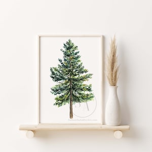 Kiefer Kunstdruck, Aquarell Wald Kunstdruck, Minimalistischer Baum Kunstdruck Bild 2