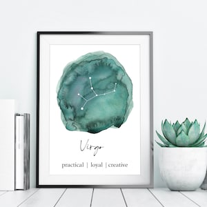 Virgo Constellation Art Print - Zodiac Sign Wall Art - Astrological Decor