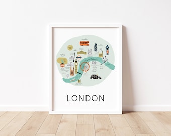 London Map Print - City Wall Art - Unique Home Decor Gift