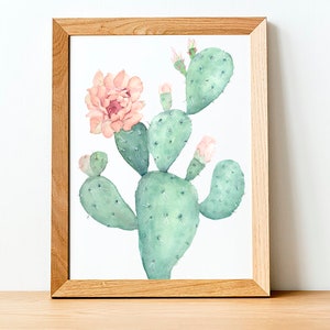 Cactus Print, Desert Art, Desert Wall Art, Desert Print, Cactus Painting, Prickly Pear Cactus Print image 7