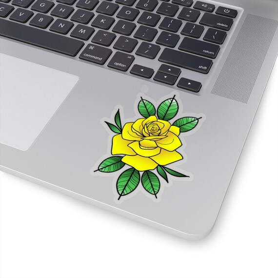 Yellow Rose Sticker Etsy